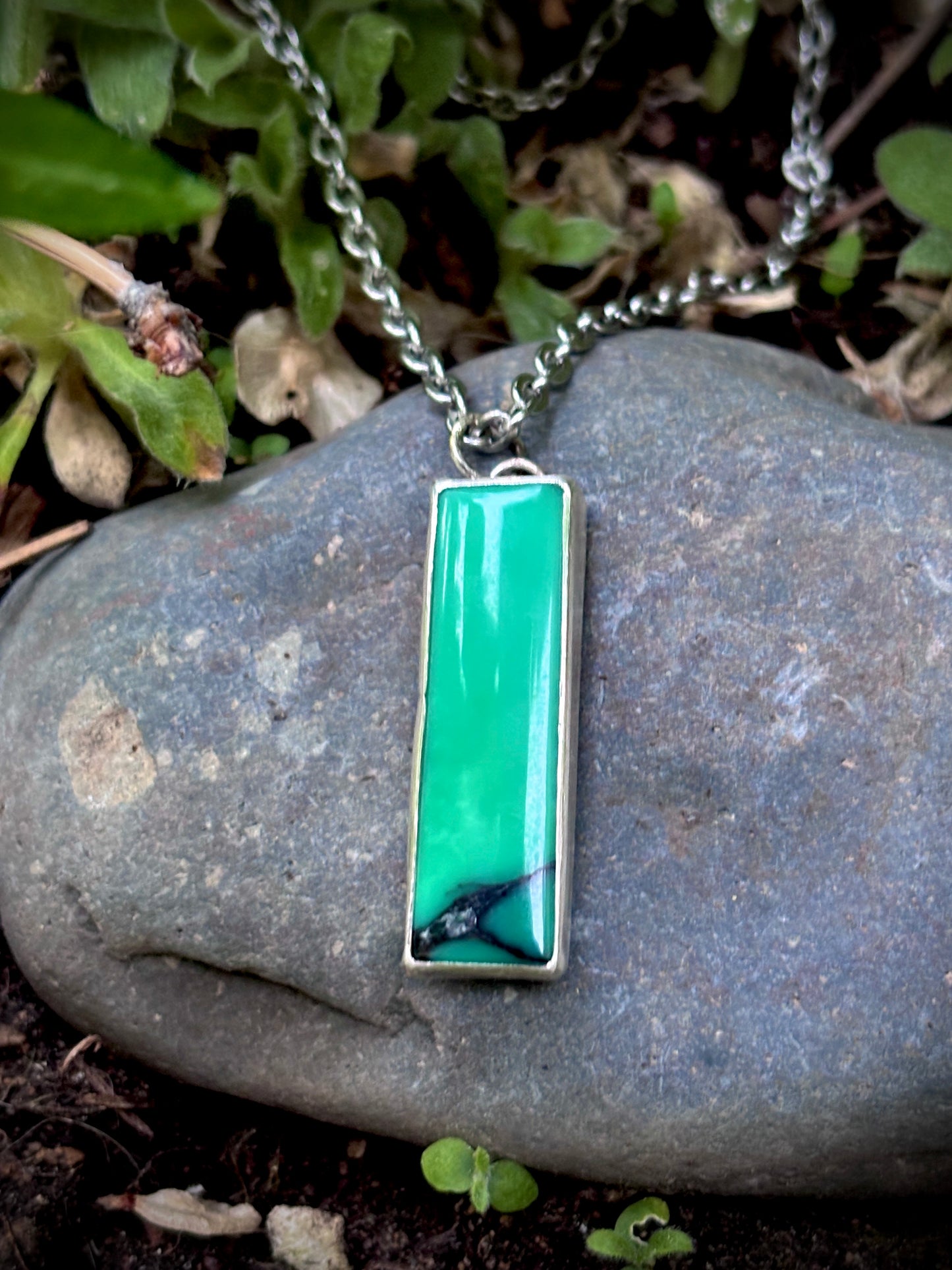 Emerald Rose Variscite Pendant