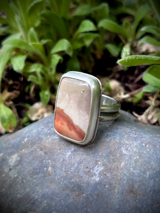 Polychrome Jasper Statement Ring - Size 8