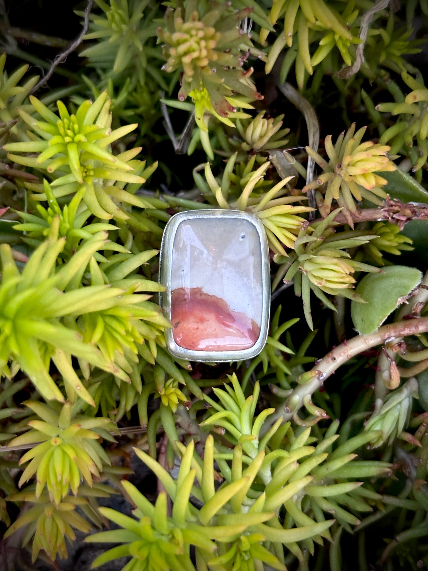 Polychrome Jasper Statement Ring - Size 8