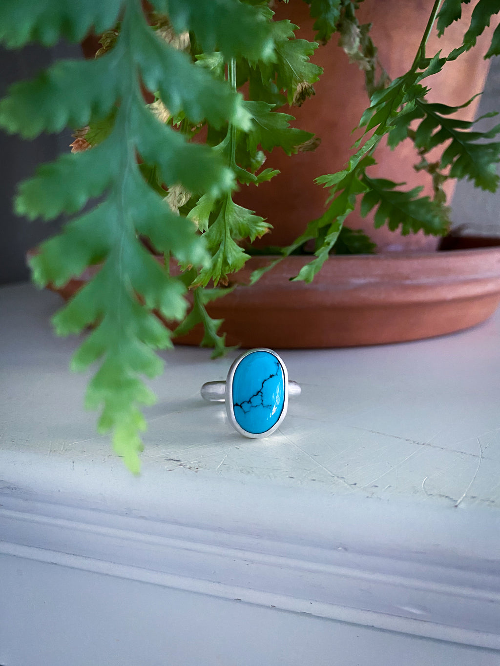 Blue Moon Turquoise Ring - Size 9.75